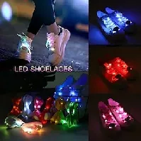 Bilde av 1 par led sportssko lisser selvlysende sko lisser glødende sko strenger runde blits lys skolisser