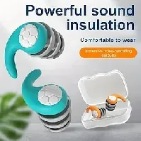 Bilde av 1 par soveøreplugger silikon myke komfortable ørepropper lydisolering støyreduksjon ørepropper støyfilter sove svømming vanntett tre lag mute