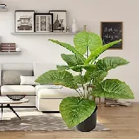 Bilde av 1 stk 75 cm simulert grønn plante, kunstig grønn plante med 12 blader, vår- og sommerdekorasjon, egnet for hjem, kontor, restaurantdekorasjon layout sommer hj