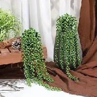 Bilde av 1 stk kunstige sukkulenter hengende planter, falske perlestrenger grøntplanter, for veggbryllupsfest hjemmeinnredning, utendørs hageinnredning, innendørs utend