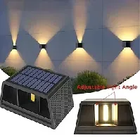 Bilde av 1 stk solcelle utendørs vegglamper justerbar strålestørrelse, utendørs ip65 vanntett led solenergi opp og ned belysning husholdning hage veranda utendørs solly