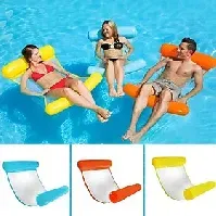 Bilde av 1 stk sommer oppblåsbar sammenleggbar flytende rad svømmebasseng vannhengekøye luftmadrasser seng strand basseng leke vann lounge stol, oppblåsbar for bassenge