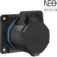 Bilde av 10 stk CEE Socket NEO innebygd 16A 3P, 6H, blå, 230V, rett, 60x60, fjær Backuptype - El