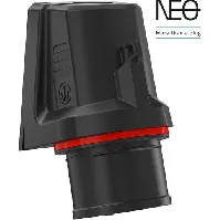 Bilde av 10 stk CEE Veggkontakt NEO 16A 5P, 6H, rød, 400V, 1-skrue tilkobling Backuptype - El