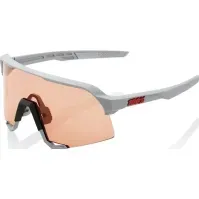 Bilde av 100 % 100 % S3 Soft Tact steingrå briller – HiPER Coral Lens (LT 52 % Coral Lens + LT 93 % Clear Lens) (NY 2021) Sykling - Klær - Sykkelbriller