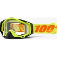 Bilde av 100% Goggles 100% RACECRAFT ATTACK YELLOW (Transparent Anti-Fog Glass + 10 Skidding) (NEW) Sport & Trening - Ski/Snowboard - Ski briller