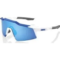 Bilde av 100 % briller 100 % SPEEDCRAFT SL Matt hvit/metallisk blå - HiPER blå flerlags speillinse (blå flerlags speillinse LT 15 % + transparent linse LT 93 %) (NY 2021) Sykling - Klær - Sykkelbriller