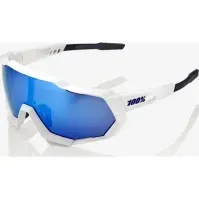 Bilde av 100 % briller 100 % SPEEDTRAP matt hvit - HiPER blå flerlags speillinse (blå flerlags speillinse LT 13 % + transparent linse LT 93 %) (NY 2021) Sykling - Klær - Sykkelbriller