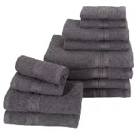 Bilde av 12- pakk Håndklær - Antrasit grå - Borg Living Håndklær