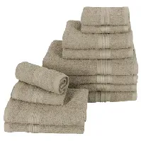 Bilde av 12- pakk Håndklær - sand - Borg Living Håndklær