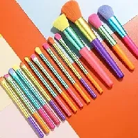 Bilde av 15 stk ny stil høykvalitets makeup børstesett regnbuefarger øyenskygge pudder foundation makeup børster kosmetiske verktøy