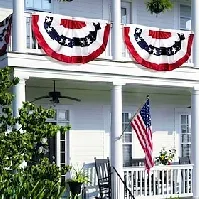 Bilde av 2 pakke patriotisk bunting 3x6 fot store amerikanske flagg bunting patriotiske stjerner striper plissert vifte usa flagg bannere rød hvit blå dekorasjoner for