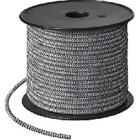 Bilde av 2 stk Nielsen Light stoffledning, rulle, 50 meter, hvit/sort Lamper &amp; el > Kabel &amp; ledning