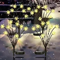 Bilde av 2 stk solar snøfnugg stjerne plen lys 8leds utendørs vanntett hage lys ferie utendørs gårdsplass park sti juleterrasse landskap dekorasjon