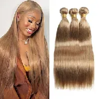 Bilde av #27 honningblond human hair extensions remy hair weave forhåndsfarget brasiliansk #27 rette bunter hårveving 3stk