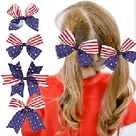Bilde av 4. juli hårspenner uavhengighetsdag hårspenner patriotisk fest sløyfer klo klips usa stjerner hårtilbehør for kvinner hårnål hår alligator klips hår kjeve klem