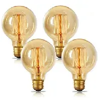 Bilde av 40w edison vintage glødelampe dimbar e26 e27 g80 kandelaberbur glødetråd rav varm hvit for lysarmatur 220-240v