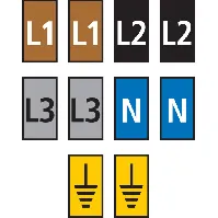 Bilde av 5 stk Trådmarkør (L1,L2,L3,N,JORD) gul WIC2 for 1,5-2,5 mm² 200 stk. Backuptype - El