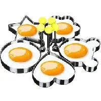 Bilde av 5 stykker sett stekt eggform pannekake ringer formet omelettform mold steking egg matlagingsverktøy kjøkkenutstyr tilbehør gadget