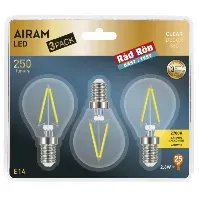 Bilde av AIRAM Airam LED Filament 2,6W E14 3-pakk Belysning,LED-pærer