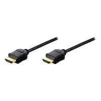 Bilde av ASSMANN HDMI High Speed - HDMI-kabel med Ethernet - HDMI hann til HDMI hann - 2 m - dobbeltisolert - svart PC tilbehør - Kabler og adaptere - Videokabler og adaptere