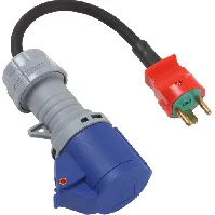 Bilde av Adapterkabel 1 m, DK-plugg - CEE 230V/16A Backuptype - El