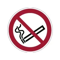 Bilde av Advarselsklistermærke Rygning forbudt Ø43cm 0,4 mm hvid/rød Papir & Emballasje - Skilting - Skilting