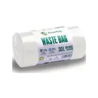 Bilde av Affaldssække GreenPolly® genanvendelige 30 ltr. hvid 11 my - (rulle á 100 stk.) Rengjøring - Avfaldshåndtering - Avfaldsposer