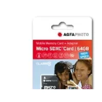 Bilde av AgfaPhoto - Flashminnekort (microSDXC til SD-adapter inkludert) - 64 GB - microSDXC UHS-I Foto og video - Foto- og videotilbehør - Minnekort