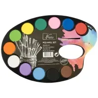 Bilde av Akvarelsæt med palette, 12 farver + 1 pensel Utendørs - Vesker & Koffert - Håndvesker