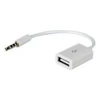 Bilde av Akyga AK-AD-24 - Jakkadapter for USB-A til hodetelefon - USB hunn til 4-polsminijakk hann - 15 cm - hvit TV, Lyd & Bilde - Bærbar lyd & bilde - MP3-Spillere