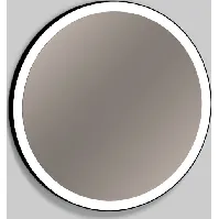 Bilde av Alape speil med lys, dimbar, Ø60 cm, sort Baderom > Innredningen