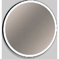 Bilde av Alape speil med lys, dimbar, Ø75 cm, sort Baderom > Innredningen