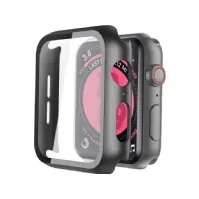 Bilde av Alogy Case 2in1 cover overlay with glass for Apple Watch 4/5/6/SE 44mm Black Tele & GPS - Mobilt tilbehør - Deksler og vesker