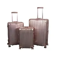 Bilde av Aluminiumskofferter - 3 stk. Sett - Luksuriøse reisekofferter - Rose gull med TSA-lås Kofferter og koffertsett