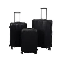 Bilde av Aluminiumskofferter - 3 stk. Sett - Luksuriøse reisekofferter - Svart med TSA-lås Kofferter og koffertsett