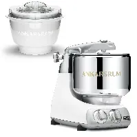 Bilde av Ankarsrum AKM 6230 kjøkkenmaskin med iskremmaskin, glossy white Ismaskin