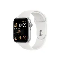 Bilde av Apple Watch SE (GPS) - 2. generasjon - 44 mm - sølvaluminium - smartklokke med sportsbånd - fluorelastomer - hvit - båndbredde: Regular - 32 GB - Wi-Fi, Bluetooth - 32.9 g Sport & Trening - Pulsklokker og Smartklokker - Smartklokker