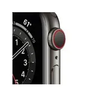 Bilde av Apple Watch Series 6 (GPS + Cellular) - 40 mm - rustfritt grafittstål - smartklokke med sportsbånd - fluorelastomer - svart - båndbredde: S/M/L - 32 GB - Wi-Fi, Bluetooth - 4G - 39.7 g Sport & Trening - Pulsklokker og Smartklokker - Smartklokker