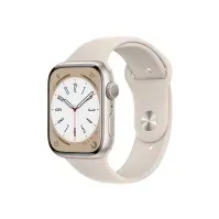 Bilde av Apple Watch Series 8 (GPS) - 45 mm - stjernelysaluminium - smartklokke med sportsbånd - fluorelastomer - stjernelys - båndbredde: Regular - 32 GB - Wi-Fi, Bluetooth - 38.8 g Sport & Trening - Pulsklokker og Smartklokker - Smartklokker