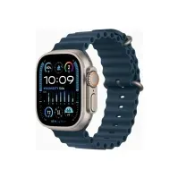Bilde av Apple Watch Ultra 2 - 49 mm - titan - smartklokke med Havbånd - fluorelastomer - blå - håndleddstørrelse: 130-200 mm - 64 GB - Wi-Fi, LTE, UWB, Bluetooth - 4G - 61.4 g Sport & Trening - Pulsklokker og Smartklokker - Smartklokker
