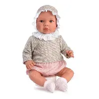 Bilde av Asi - Leonora baby doll in pink flowerprint panties and beige sweater - Leker