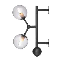 Bilde av Atom Vegglampe 2xG9 H330, røykfarget/sort Vegglampe