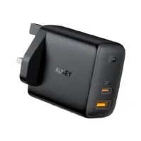 Bilde av Aukey OMNIA Mix PA-B3 - Strømadapter - 65 watt - 3.25 A - PD - 2 utgangskontakter (USB, 24 pin USB-C) Tele & GPS - Batteri & Ladere - Ladere