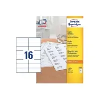 Bilde av Avery Copier Labels - Permanet adhesiv - hvit - 37 x 105 mm 1600 etikett(er) (100 ark x 16) adresselapper Papir & Emballasje - Emballasje - Etiketter og etiketter