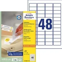 Bilde av Avery L4736REV-100, hvit, avrundet rektangel, avtakbar, 45,7 x 21,2 mm, A4, papir Papir & Emballasje - Etiketter - Laseretiketter