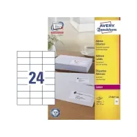 Bilde av Avery L7181 - Permanet adhesiv - hvit - 70 x 37 mm 2400 etikett(er) (100 ark x 24) adresselapper Papir & Emballasje - Emballasje - Etiketter og etiketter