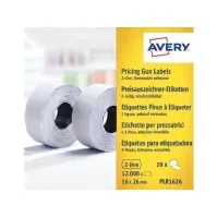 Bilde av Avery PLR1626 - Papir - fjernbart adhesiv - hvit - 26 x 16 mm 12000 etikett(er) (10 rull(er) x 1200) prisetiketter Papir & Emballasje - Emballasje - Etiketter og etiketter