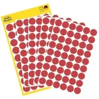 Bilde av Avery Zweckform 3141 - Permanet adhesiv - rød - 12 mm rund 270 etikett(er) (5 ark x 54) runde etiketter Papir & Emballasje - Etiketter - Manuel farget