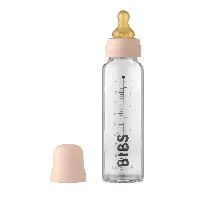 Bilde av BIBS Baby Glass Bottle Complete Set Latex Blush 225ml Foreldre & barn - Babyutstyr - Tåteflasker